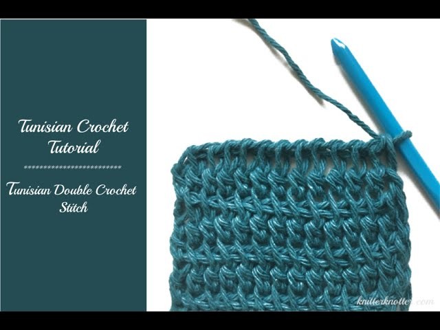 Tunisian Crochet Tutorial - How to make a Tunisian Double Crochet Stitch - Right Handed