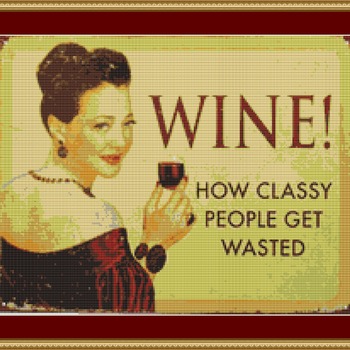 Wine Cross Stitch Pattern