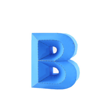 3D Alphabet Letter B Paper Model Template PDF Kit Download