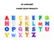 3D Alphabet Letter E Paper Model Template PDF Kit Download 
