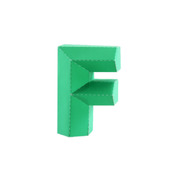 3D Alphabet Letter F Paper Model Template PDF Kit Download 