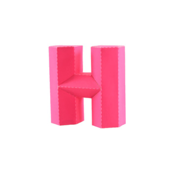 3D Alphabet Letter H Paper Model Template PDF Kit Download