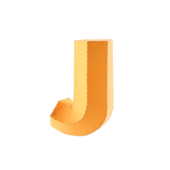 3D Alphabet Letter J Paper Model Template PDF Kit Download 