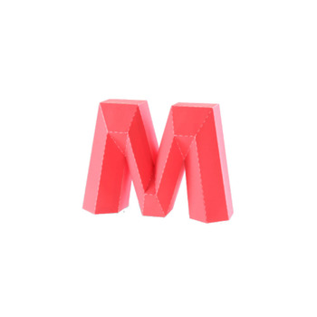 3D Alphabet Letter M Paper Model Template PDF Kit Download 
