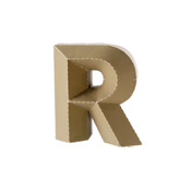 3D Alphabet Letter R Paper Model Template PDF Kit Download 