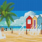 Beach Huts Cross Stitch Pattern