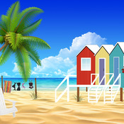 Beach Huts Cross Stitch Pattern