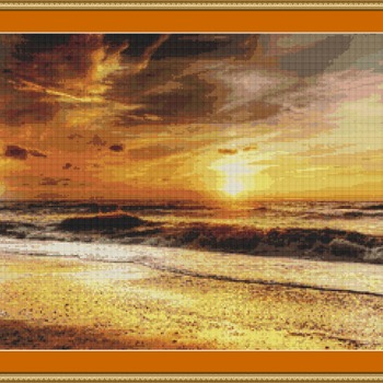 Beach Sunset Cross Stitch Pattern