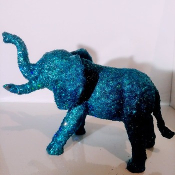 Blue Glitter Elephant