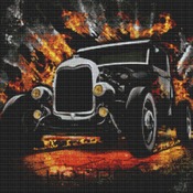 Hot Rod Cross Stitch Pattern