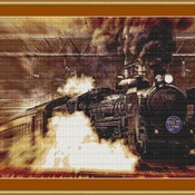 Locomotive Cross Stitch Pattern