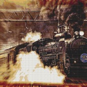 Locomotive Cross Stitch Pattern