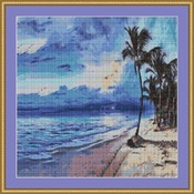 Palm Trees At Sunset Cross Stitch Pattern