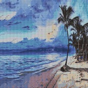 Palm Trees At Sunset Cross Stitch Pattern