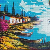 Tropical Beach Cross Stitch Pattern