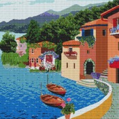 Village By The Sea Cross Stitch Pattern