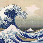 Counted Cross Stitch Kanagawa Hokusai great wave 386 x 266 stitches CH1109