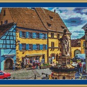 A Village Square Cross Stitch Pattern