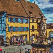 A Village Square Cross Stitch Pattern