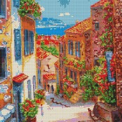 Colourful Street Cross Stitch Pattern