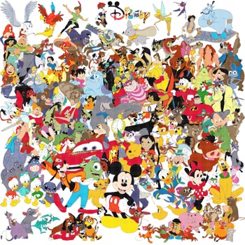 counted cross stitch pattern All characters of Disney 496*496 stitches CH007