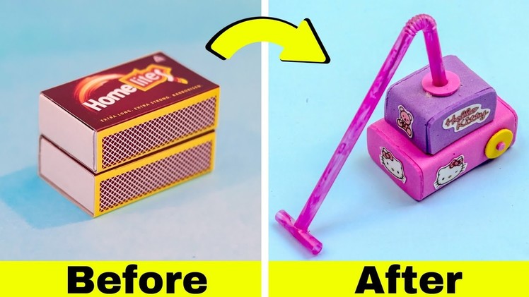 DIY Miniature Vaccum cleaner from matchbox easy || Make mini vaccum clear with matchbox