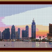 Dubai At Sunset Cross Stitch Pattern