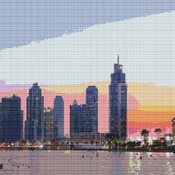 Dubai At Sunset Cross Stitch Pattern