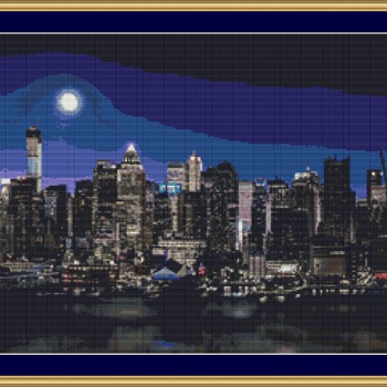 Manhattan Skyline Cross Stitch