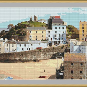 Tenby Sea Front Cross Stitch Pattern