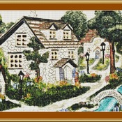 Village Cross Stitch Pattern