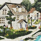 Village Cross Stitch Pattern