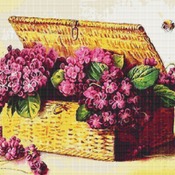 French Ruffled Violets Cross Stitch Pattern