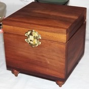 FREE POST - Handmade Square solid wooden Bijoux jewellery Box. Keepsake Box. Trinket Box. Wooden Storage Box with hinged lid & golden clasp