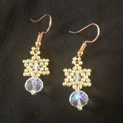 Handmade Tiny Gold Star Crystal Glass Earring Jewellery