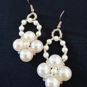 Handmade White Pearl Diamond Shape Earring Jewellery