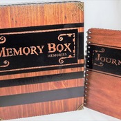 LARGE Rustic - Aged LOCKABLE Wooden MEMORY BOX Storage with matching wooden Journal.