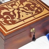 FREE POST - LOCKABLE UNIQUE Engraved SPIRITUAL Design - Handmade wooden box. Jewellery box with meditating Kundalini silhouette.