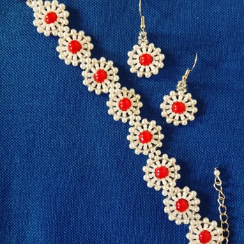 Handmade Japan Round Bracelet Earrings Set