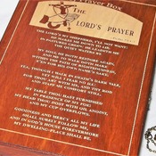 FREE POST - LOCKABLE Wooden PRAYER BOX engraved with THE LORD'S PRAYER. Psalm 23: 1-3. Key is on a chain. Handmade woodworking.