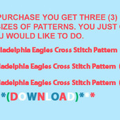 Philadelphia Eagles Cross Stitch Pattern***LOOK***Buyers Can Download Your Pattern As Soon As They Complete The Purchase