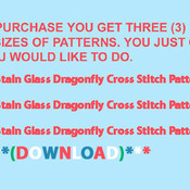 CRAFTS Stain Glass Dragonfly Cross Stitch Pattern***L@@K***Buyers Can Download Your Pattern As Soon As They Complete The Purchase