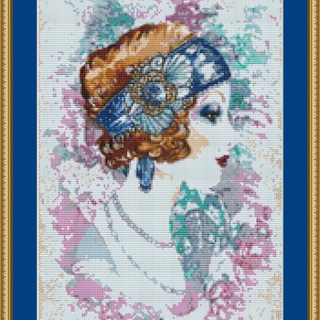 Art Deco Lady Cross Stitch Pattern