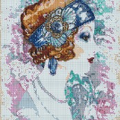 Art Deco Lady Cross Stitch Pattern