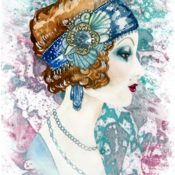 Art Deco Lady Cross Stitch Pattern