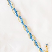 Handmade Gold Blue Crystal Glass Wave Bracelet Jewellery