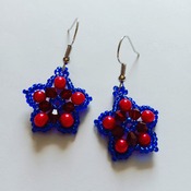 Handmade Red Blue Star Earrings Jewellery