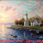 ( CRAFTS ) Kinkade Serenity Cove Cross Stitch Pattern***L@@K***Buyers Can Download Your Pattern As Soon As They Complete The Purchase