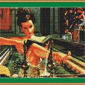 Reading In The Bath Cross Stitch Pattern