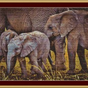 Baby Elephants Cross Stitch Pattern